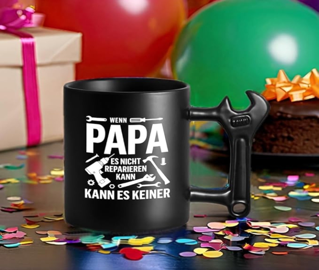 Papa Tasse mit Schraubenschlüssel Griff